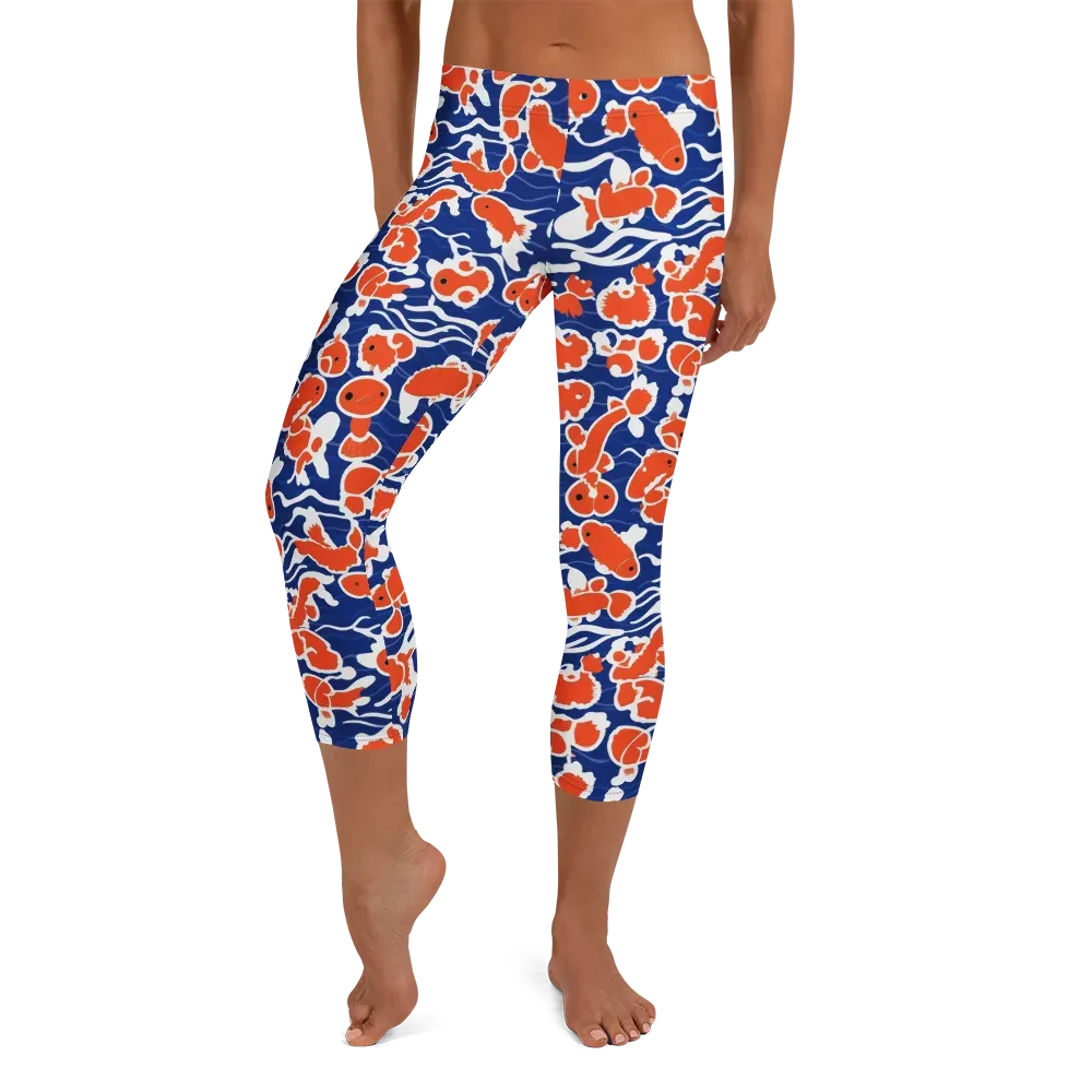 Crimson Current on Capri Leggings — Front