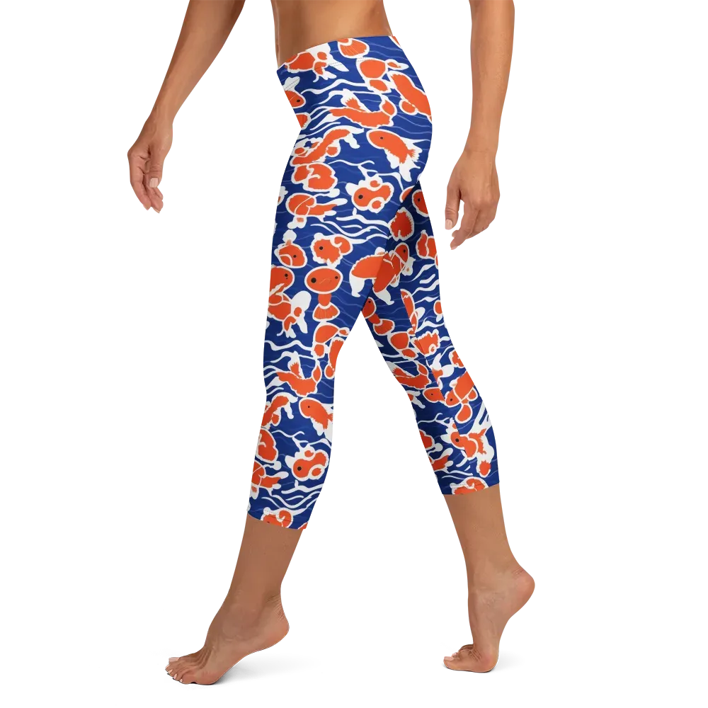 Crimson Current on Capri Leggings — Left