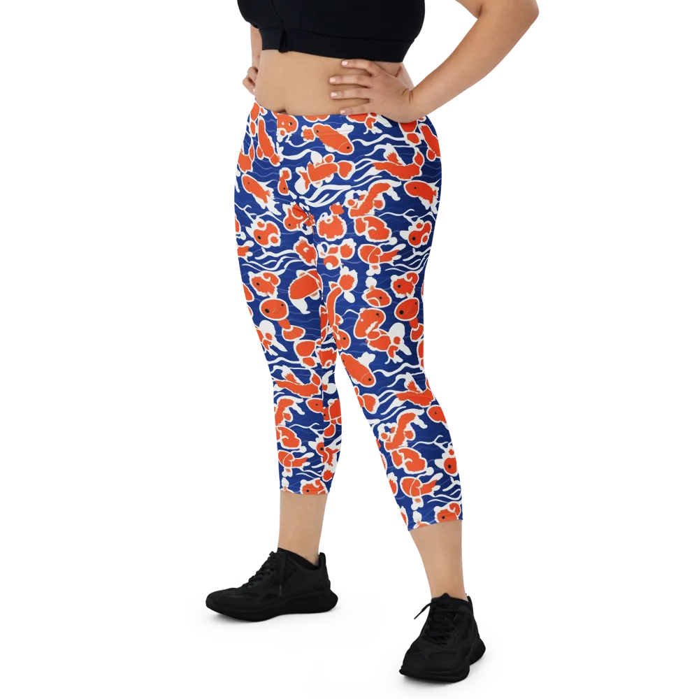 Crimson Current on Capri Leggings — Front