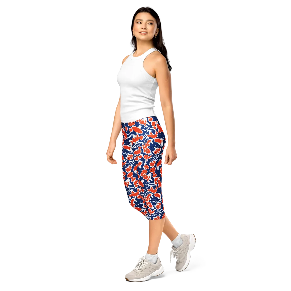 Crimson Current on Capri Leggings — Left Front