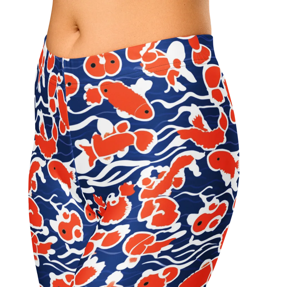 Crimson Current on Capri Leggings — Zoomed-in