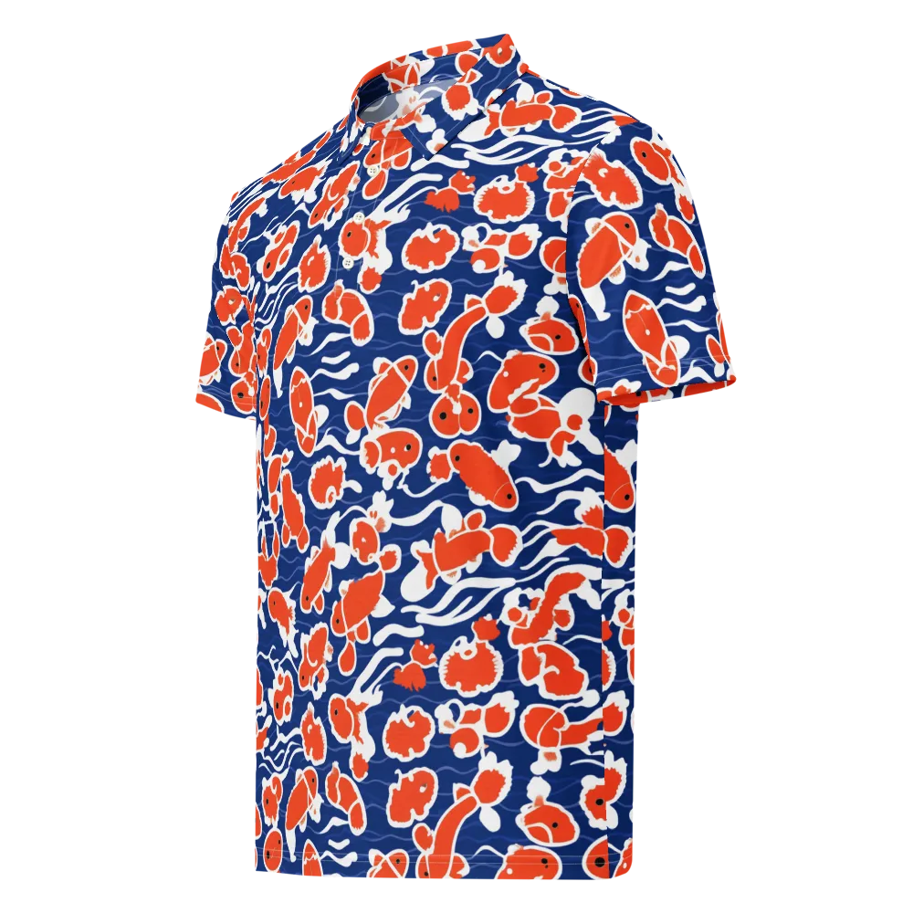 Crimson Current on Men's Slim Fit Polo Shirt — Left Front