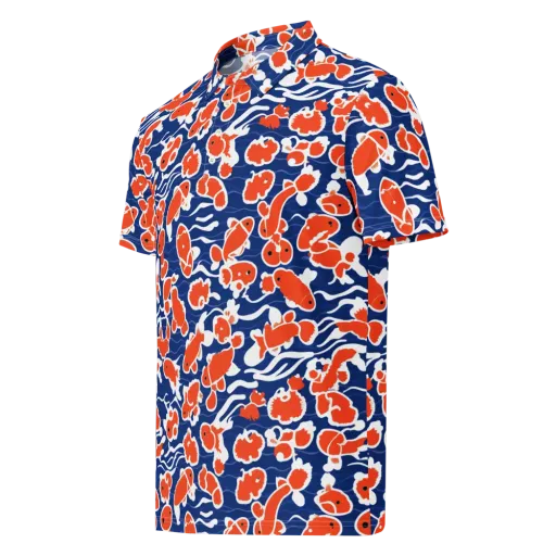 Crimson Current on a Men's Slim Fit Polo Shirt