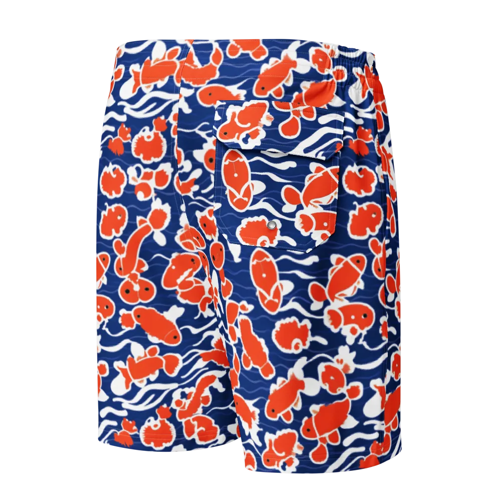 Crimson Current on Men's Board Shorts — Back
