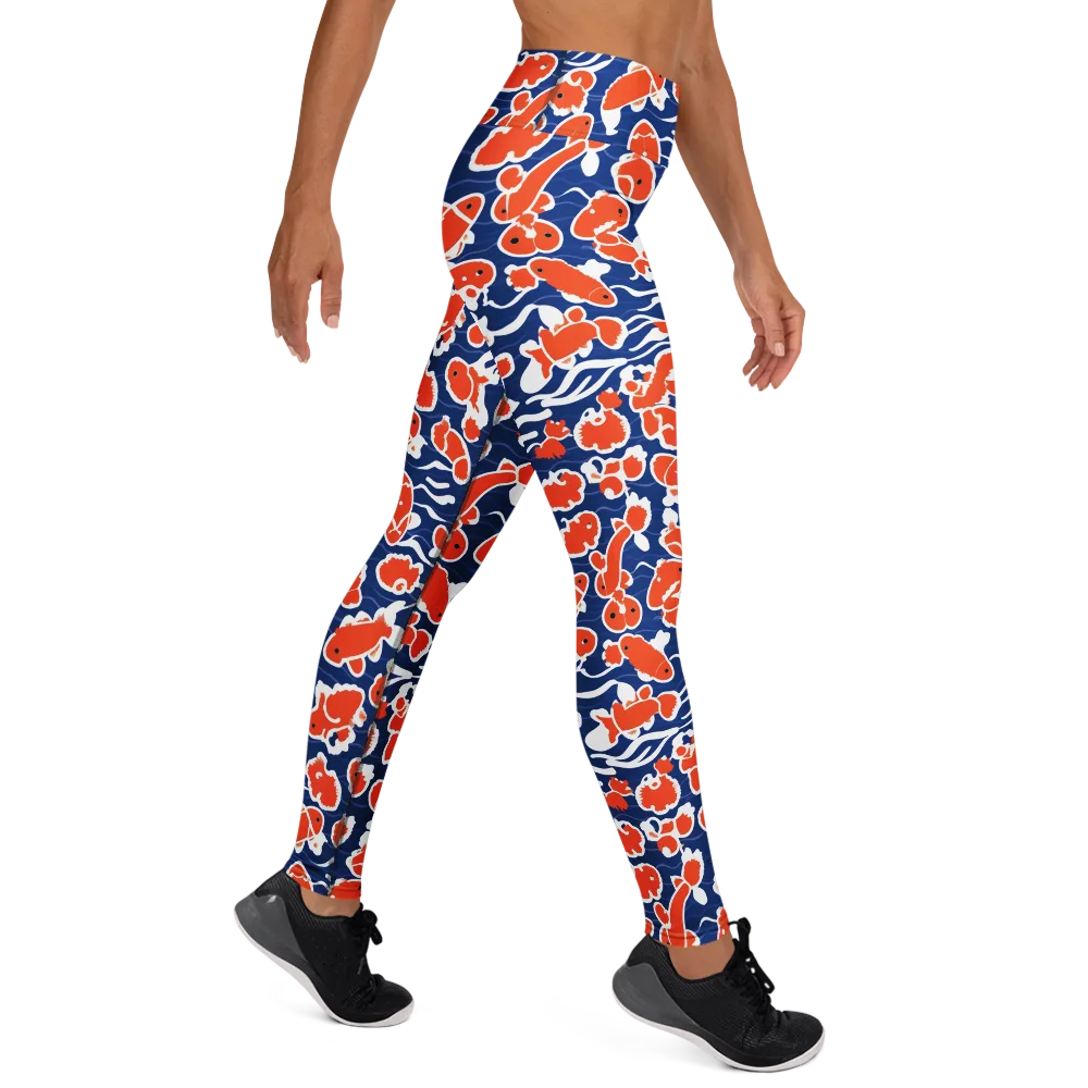 Crimson Current on Yoga Leggings — Right