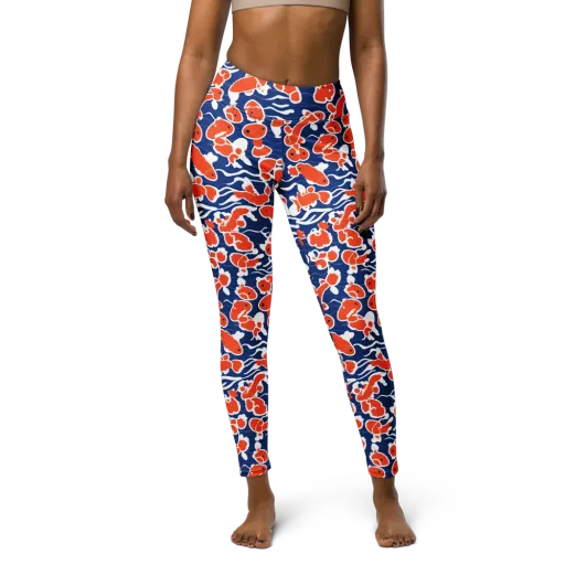 Crimson Current on a Yoga Leggings