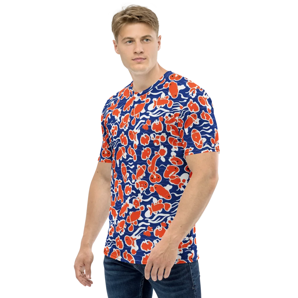 Crimson Current on Men's Crew Neck T-Shirt — Left