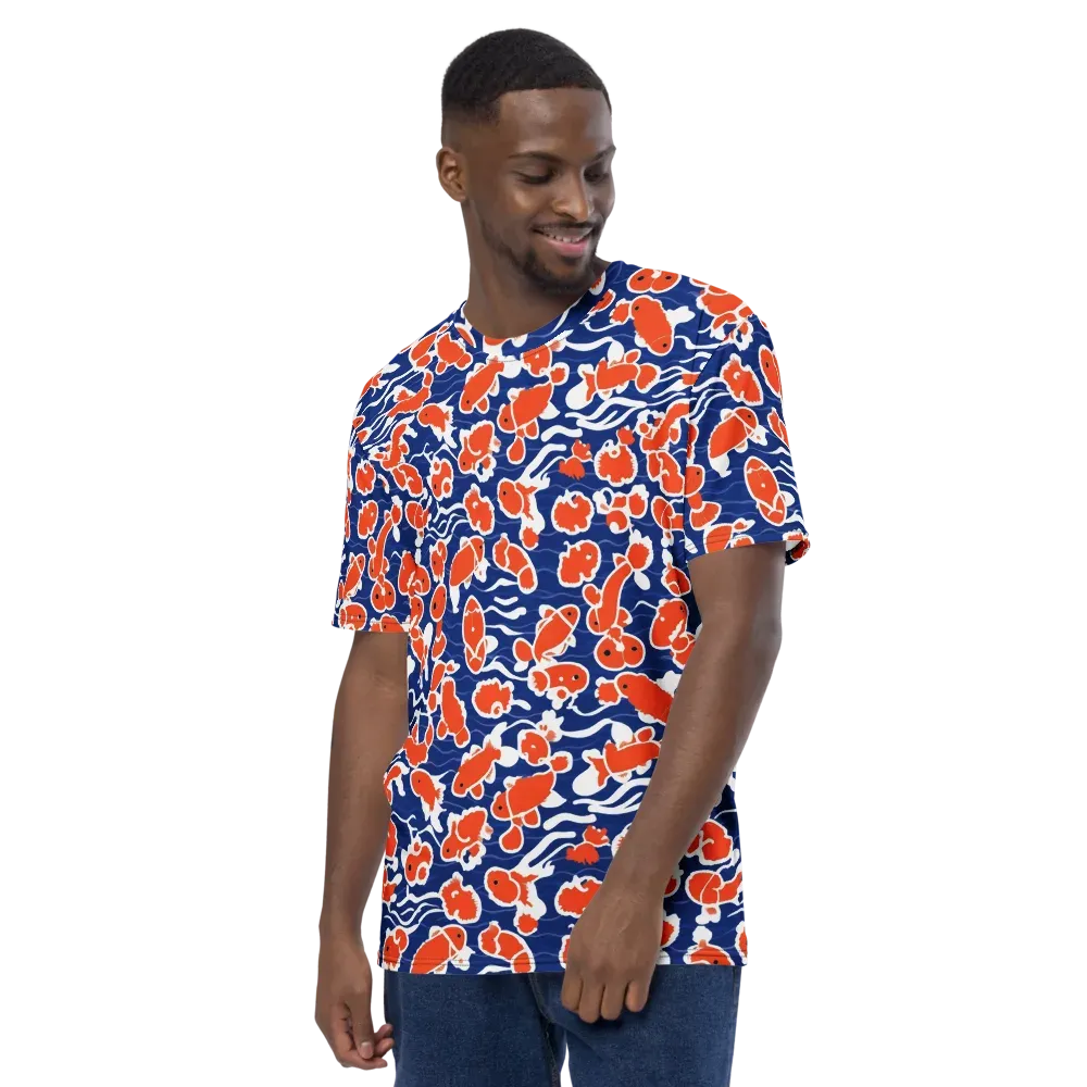 Crimson Current on Men's Crew Neck T-Shirt — Left