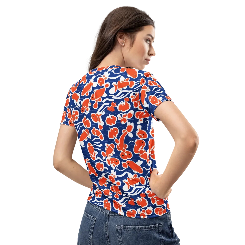 Crimson Current on Women's Crew Neck T-Shirt — Back