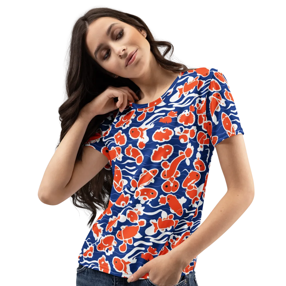 Crimson Current on Women's Crew Neck T-Shirt — Left Front
