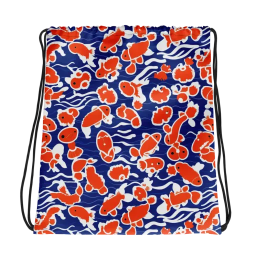 Crimson Current on a Drawstring Bag