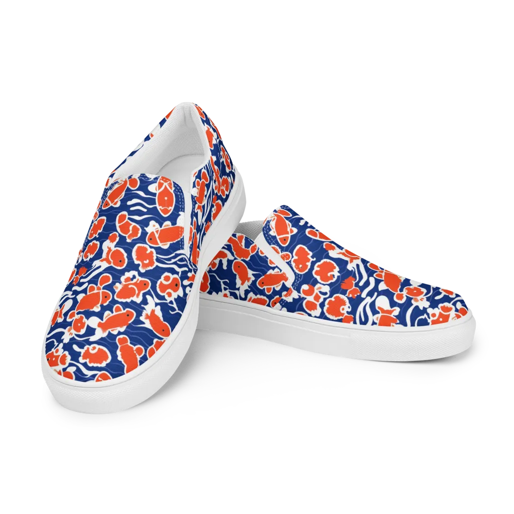 Crimson Current on Women's Slip-On Canvas Shoes — Left Front