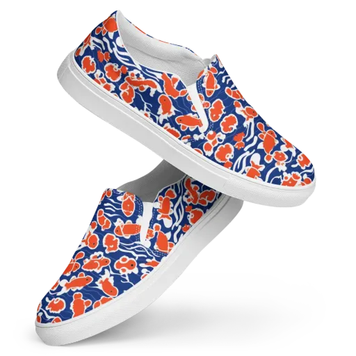 Crimson Current on a Women's Slip-On Canvas Shoes