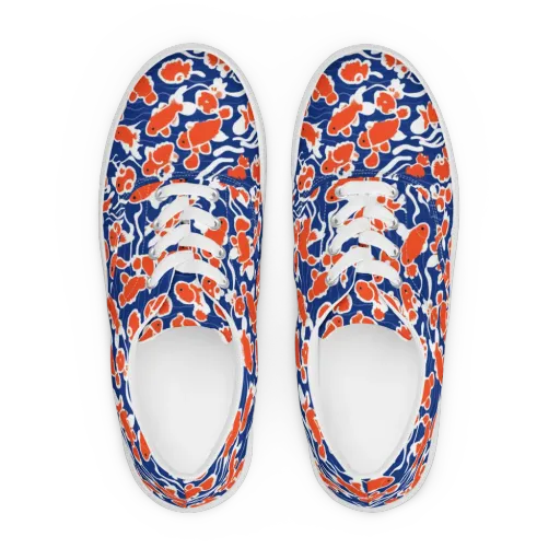 Crimson Current on a Men's Lace-Up Canvas Shoes