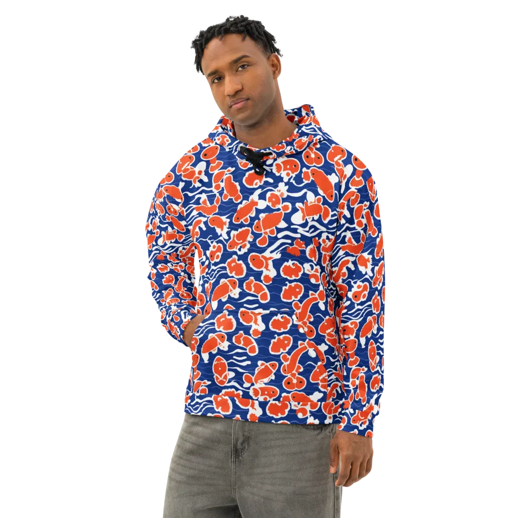 Crimson Current on Cotton Hoodie — Left Front