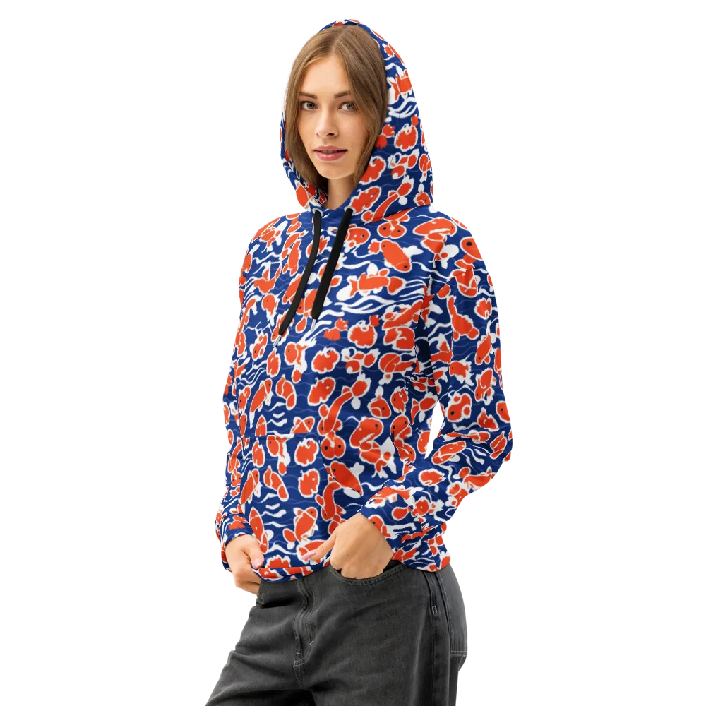 Crimson Current on Cotton Hoodie — Left Front