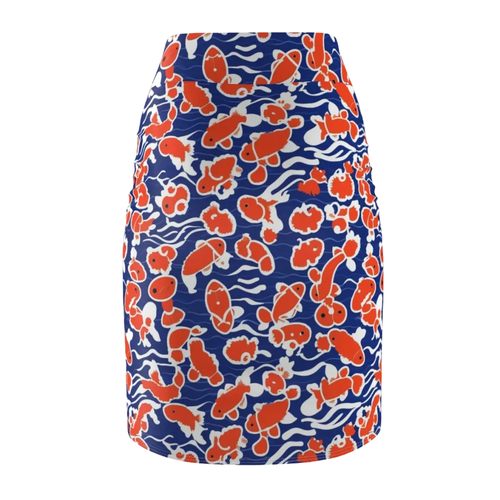 Crimson Current on Pencil Skirt — Back
