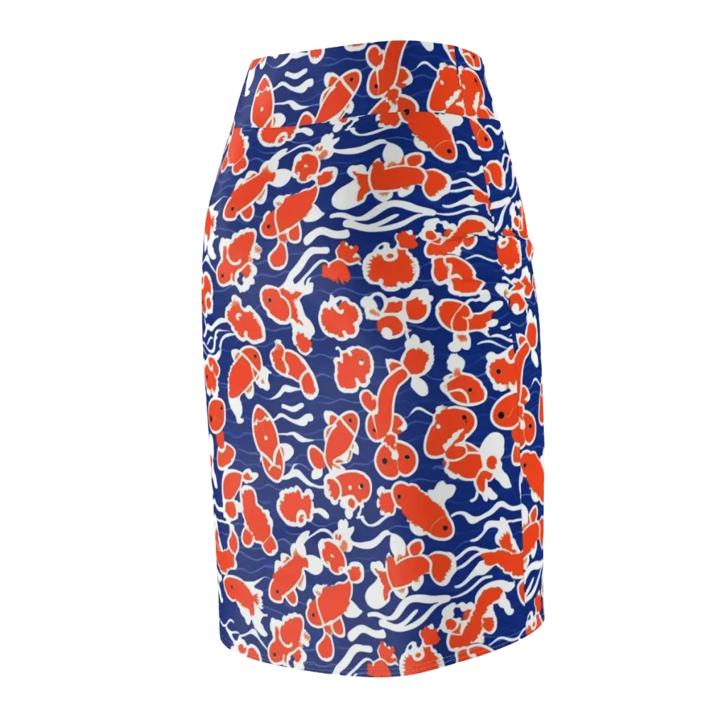 Crimson Current on Pencil Skirt — Back Side