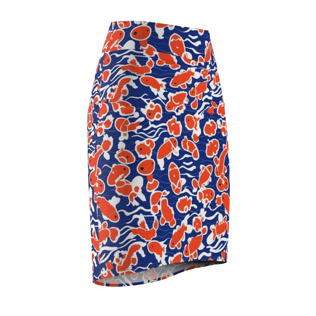 Crimson Current on Pencil Skirt — Front Side