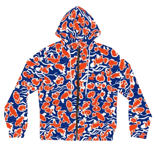 Crimson Current on a Women's Full-Zip Hoodie