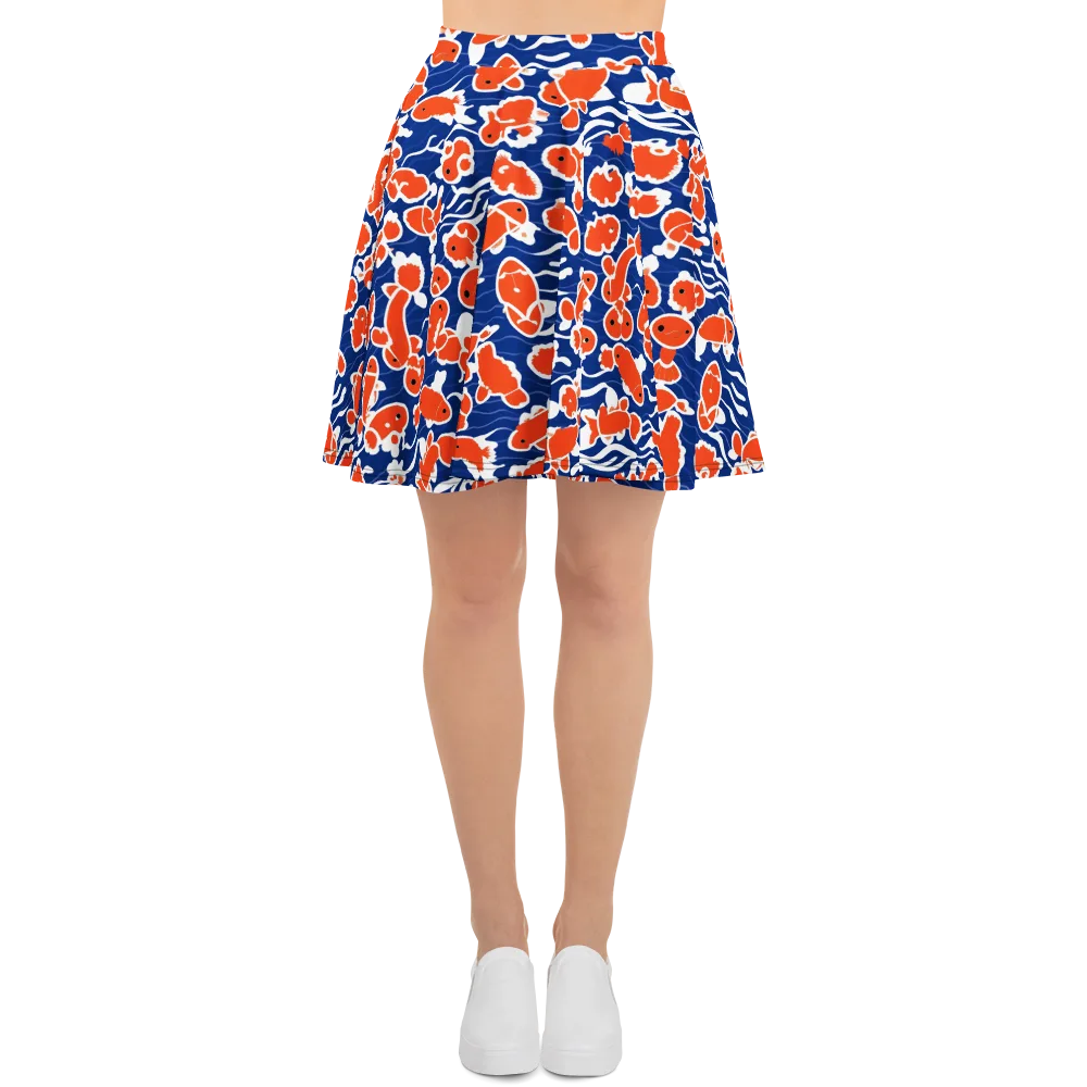 Crimson Current on Skater Skirt — Front