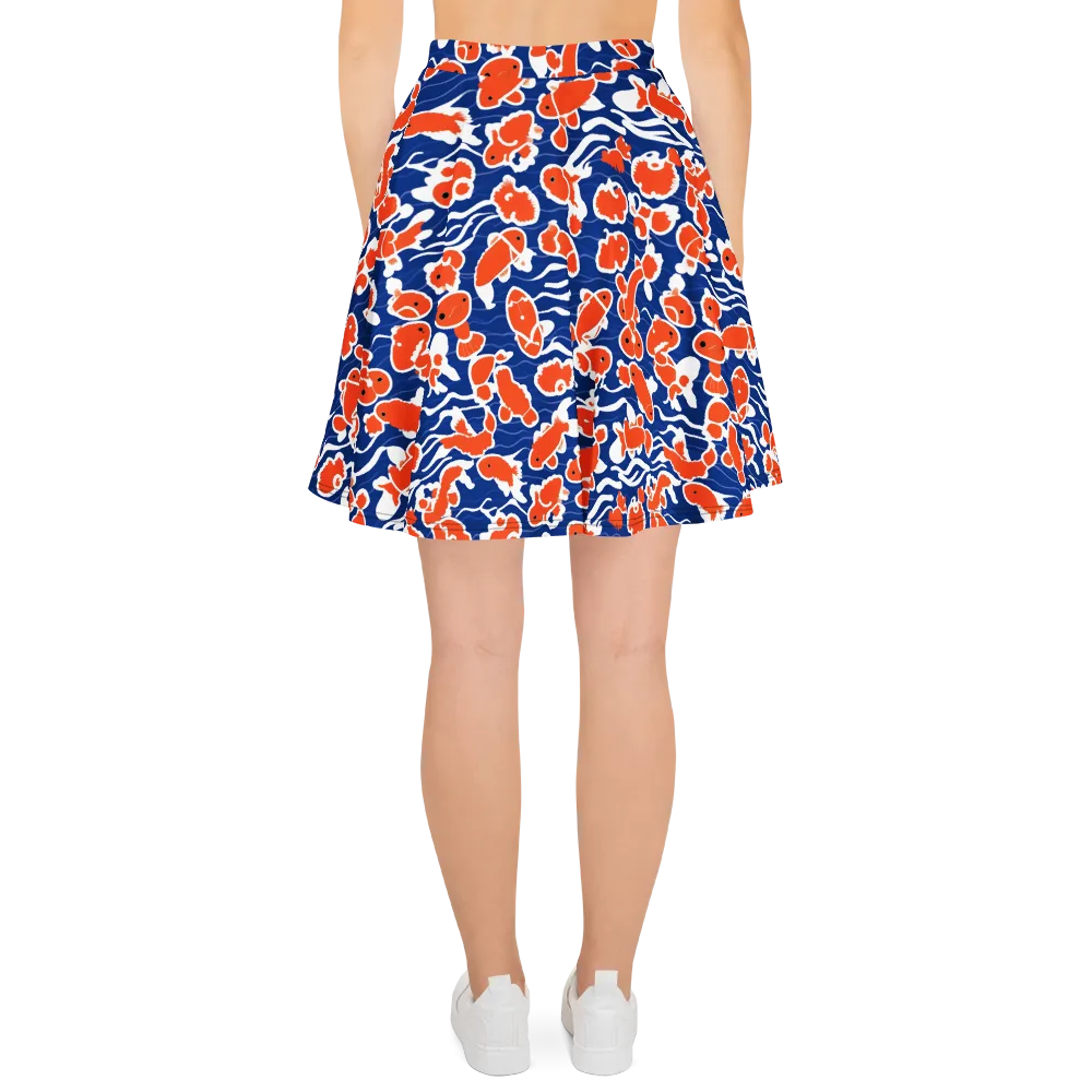 Crimson Current on Skater Skirt — Back