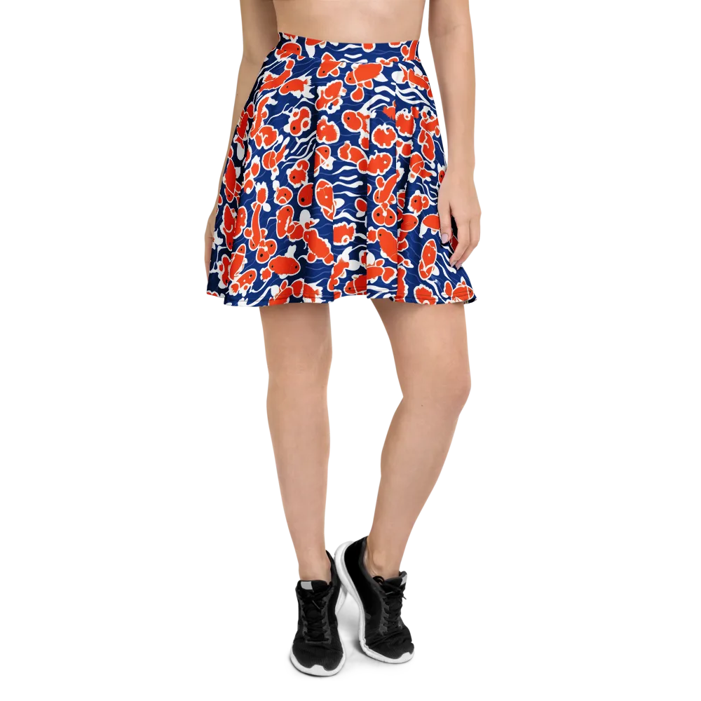 Crimson Current on Skater Skirt — Front