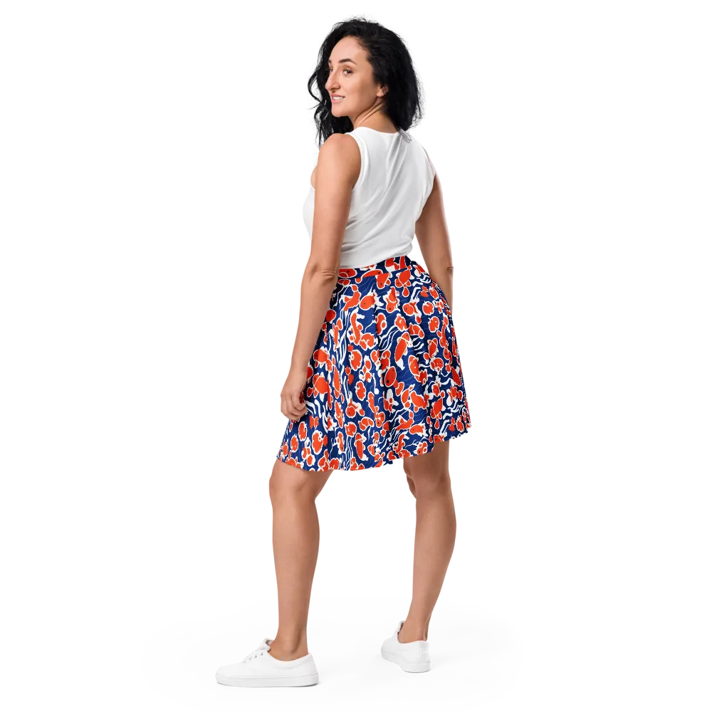 Crimson Current on Skater Skirt — Back