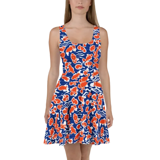 Crimson Current on a Skater Dress
