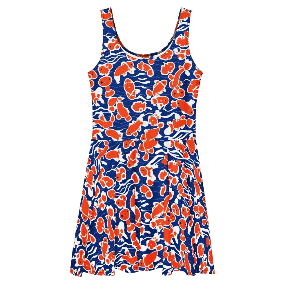 Crimson Current on Skater Dress — Front