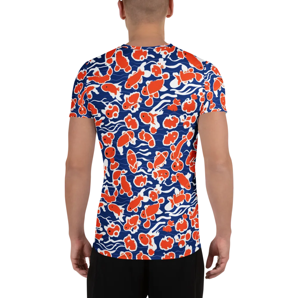 Crimson Current on Men's Athletic T-Shirt — Back