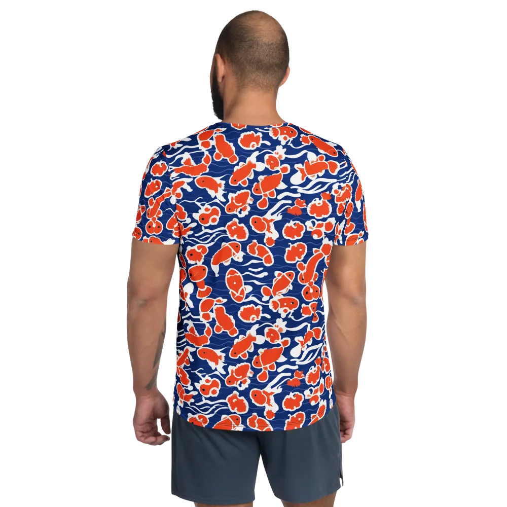 Crimson Current on Men's Athletic T-Shirt — Back
