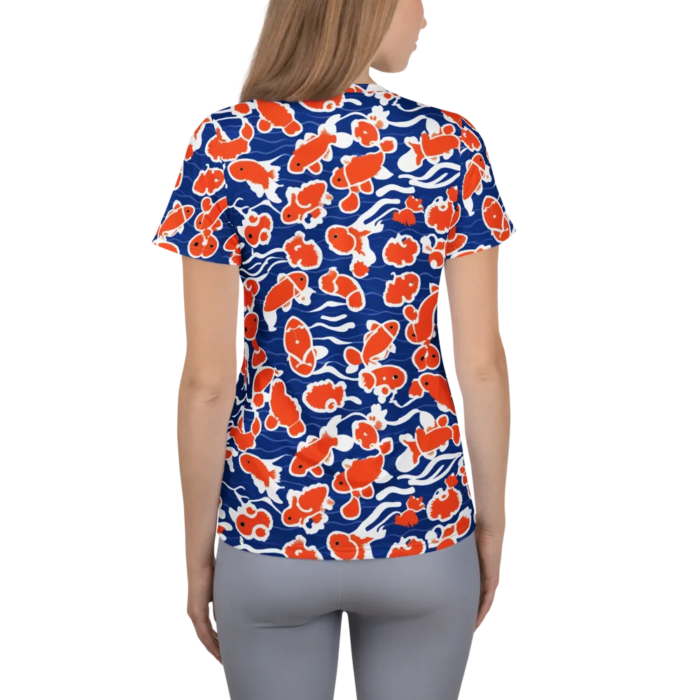 Crimson Current on Women's Athletic T-Shirt — Back
