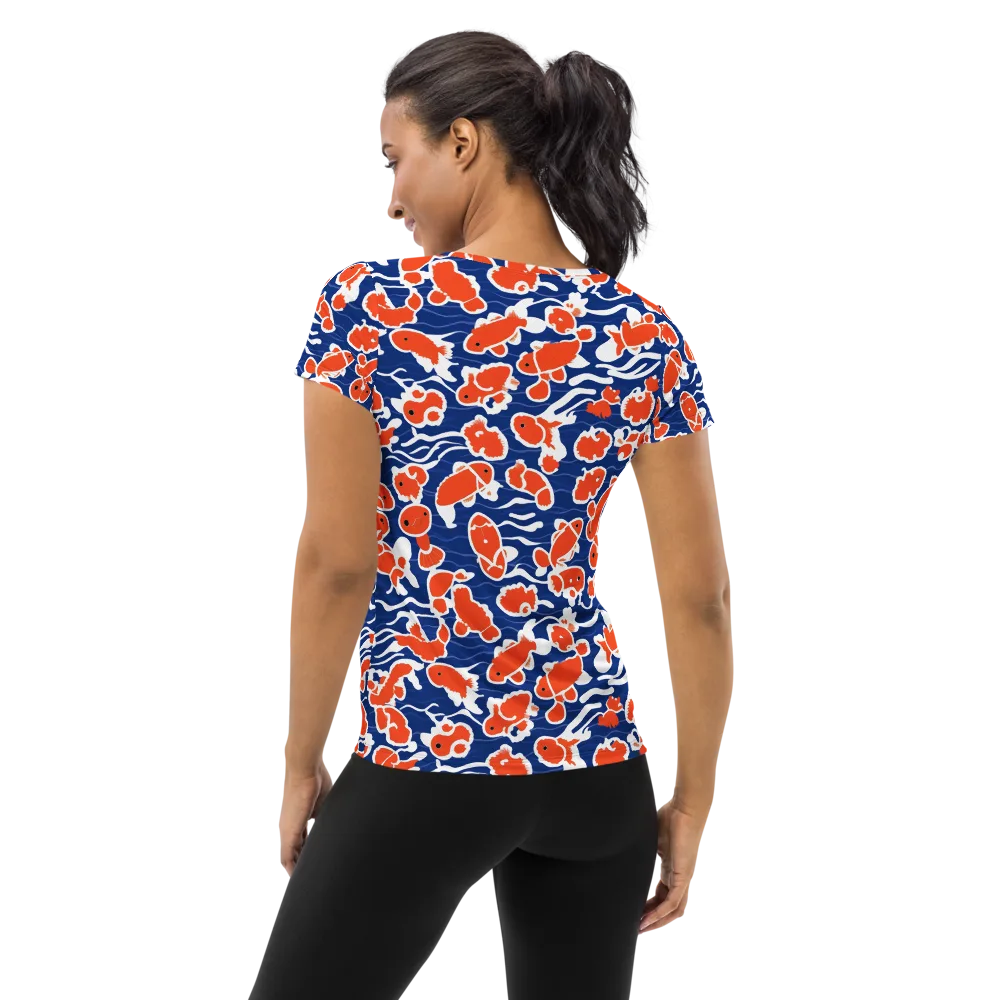 Crimson Current on Women's Athletic T-Shirt — Back