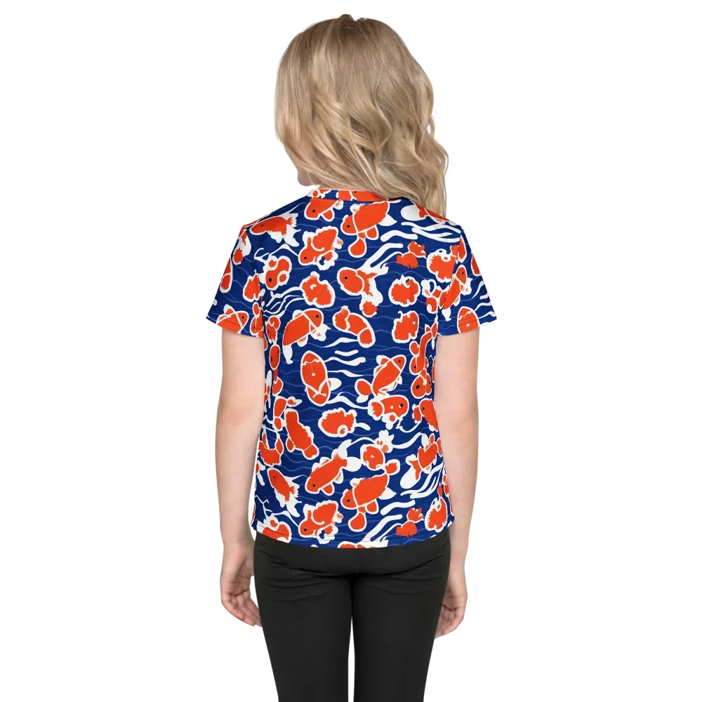 Crimson Current on Kids Crew Neck T-Shirt — Back