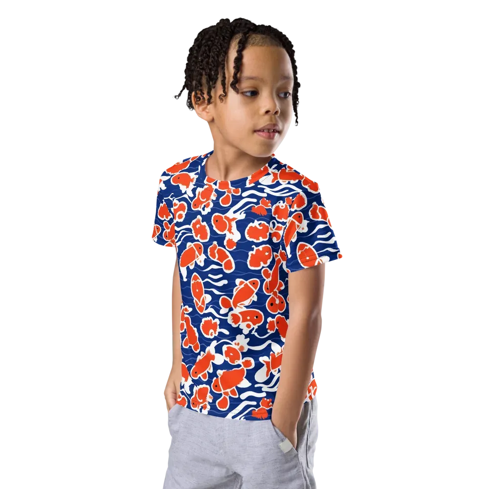 Crimson Current on Kids Crew Neck T-Shirt — Left Front