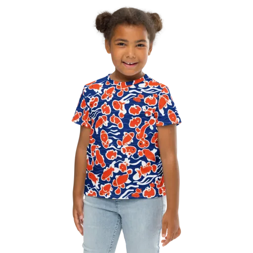 Crimson Current on a Kids Crew Neck T-Shirt