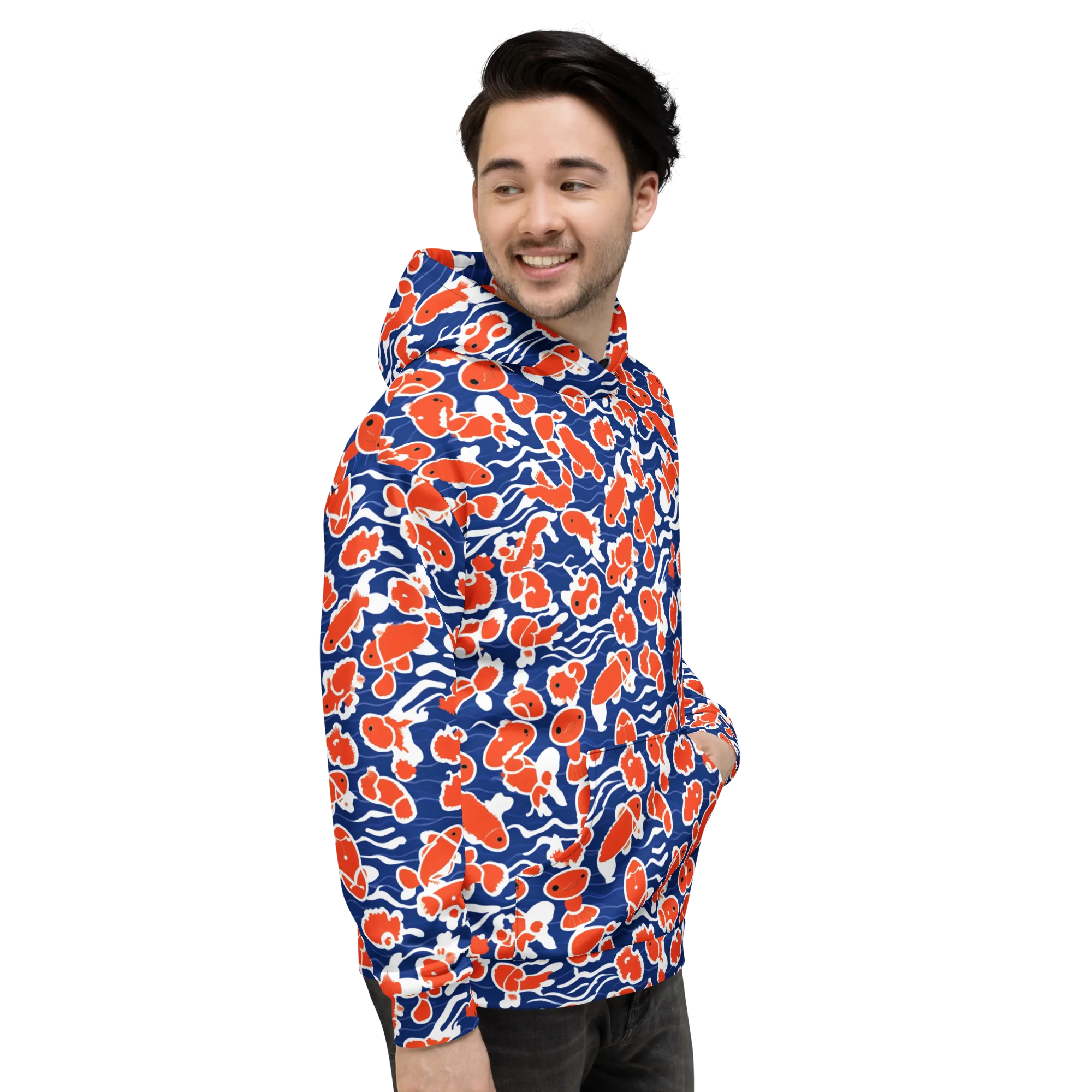 Crimson Current on Hoodie — Right