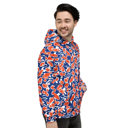 Crimson Current on a Hoodie
