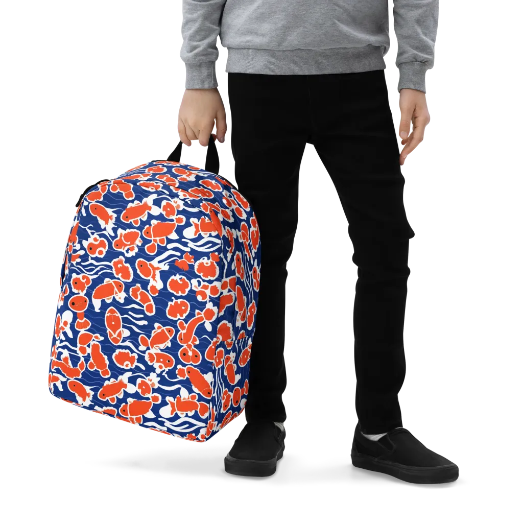 Crimson Current on Minimalist Backpack — Zoomed-in
