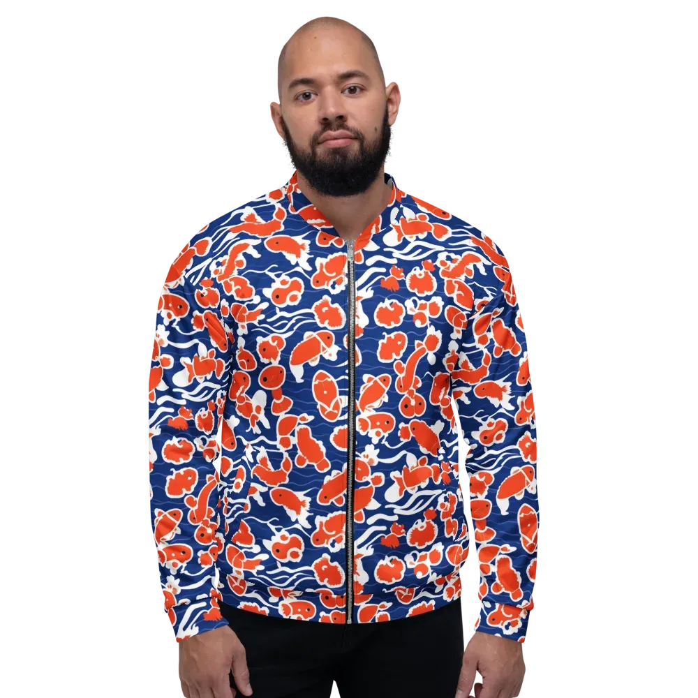Crimson Current on Bomber Jacket — Front