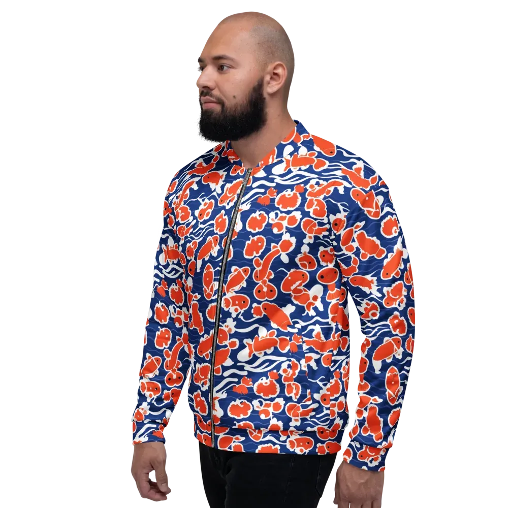 Crimson Current on Bomber Jacket — Left
