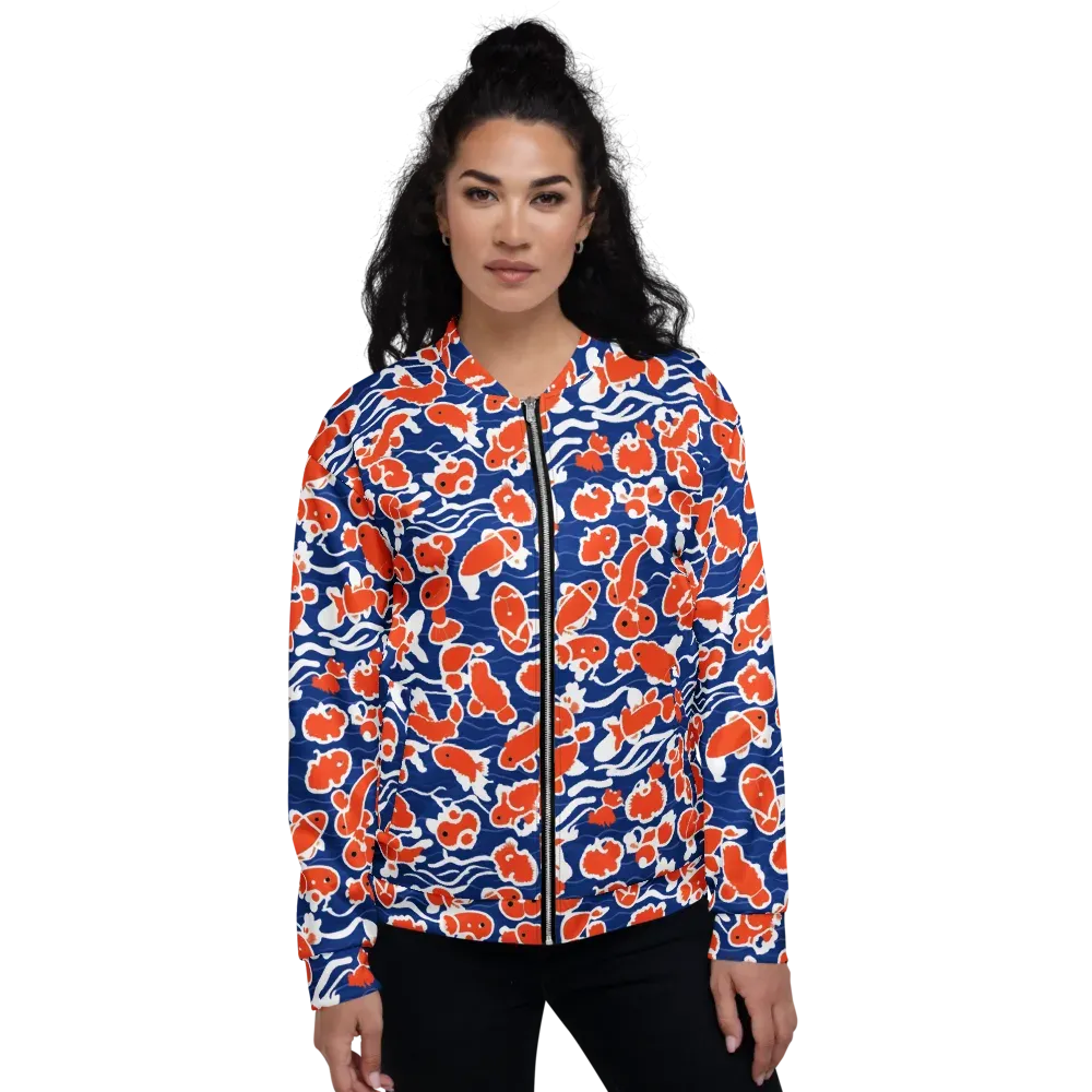 Crimson Current on Bomber Jacket — Front