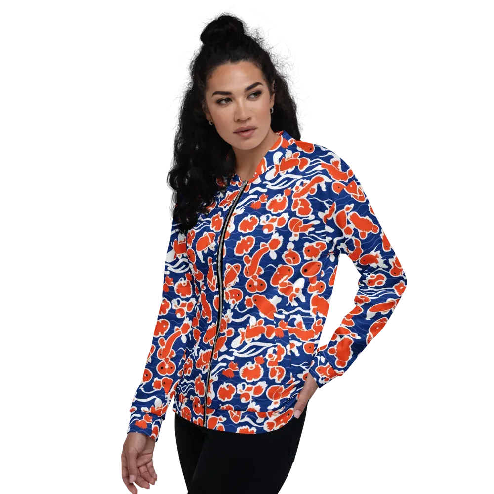 Crimson Current on Bomber Jacket — Left