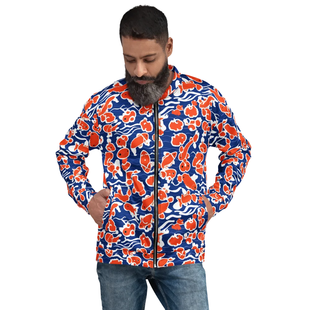 Crimson Current on Bomber Jacket — Front