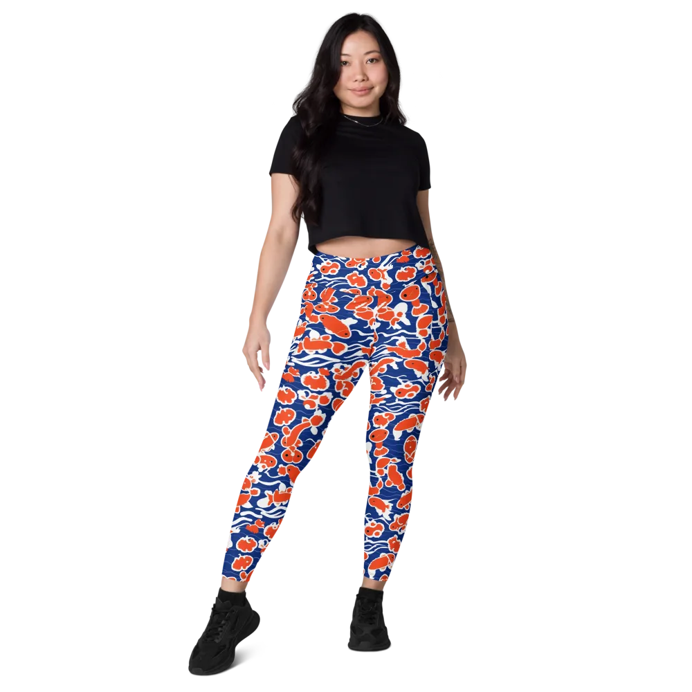 Crimson Current on Leggings with Pockets — Front