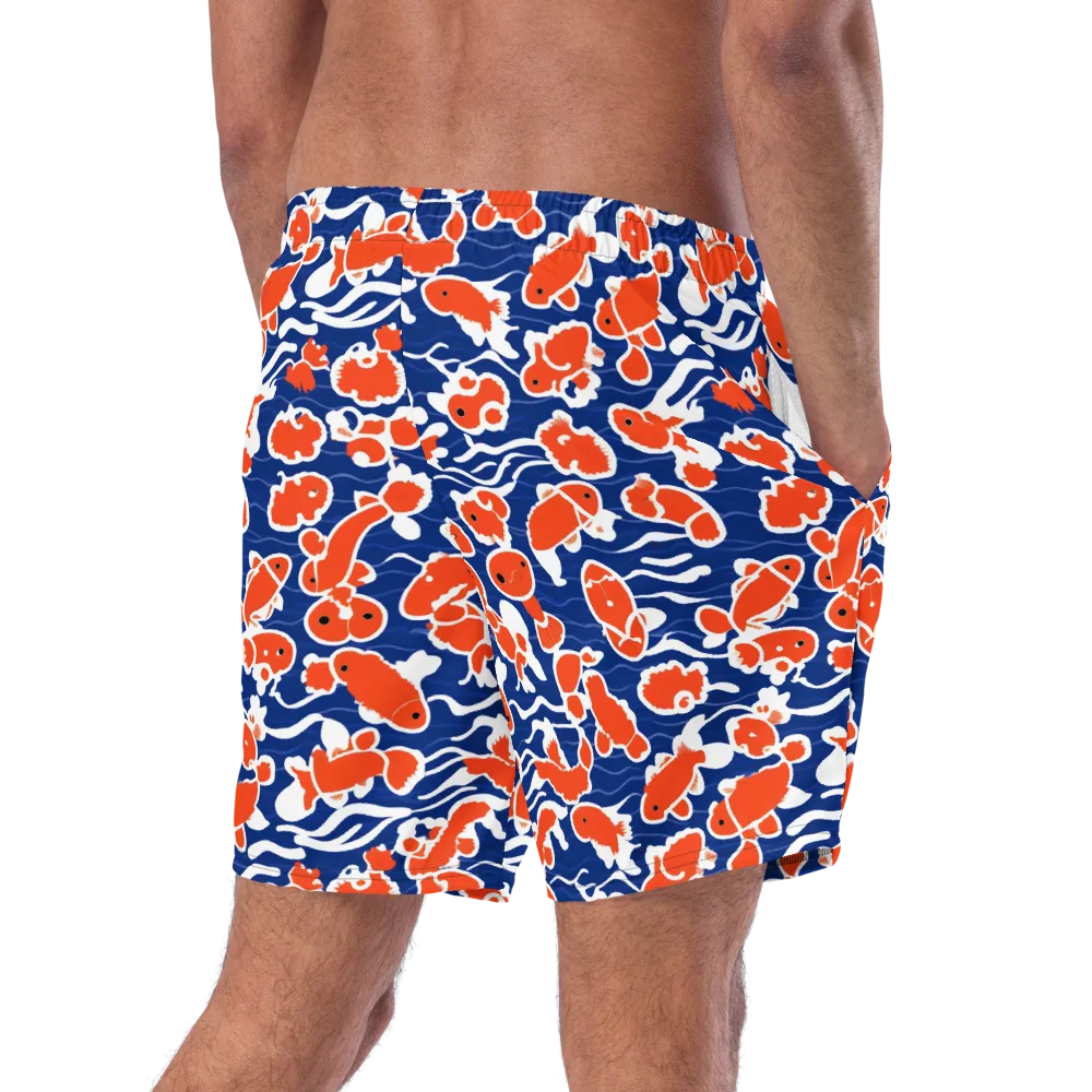 Crimson Current on Swim Trunks — Right Back