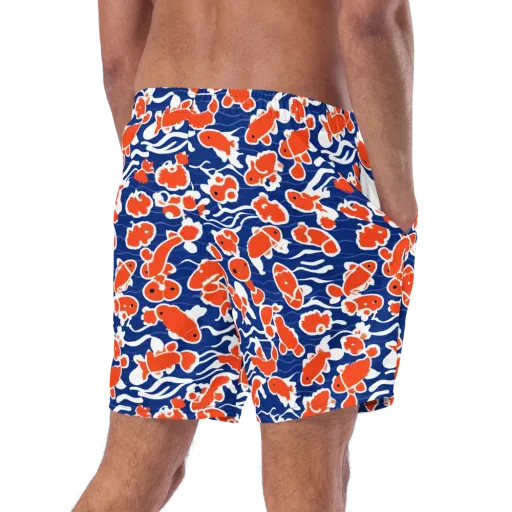 Crimson Current on a Swim Trunks