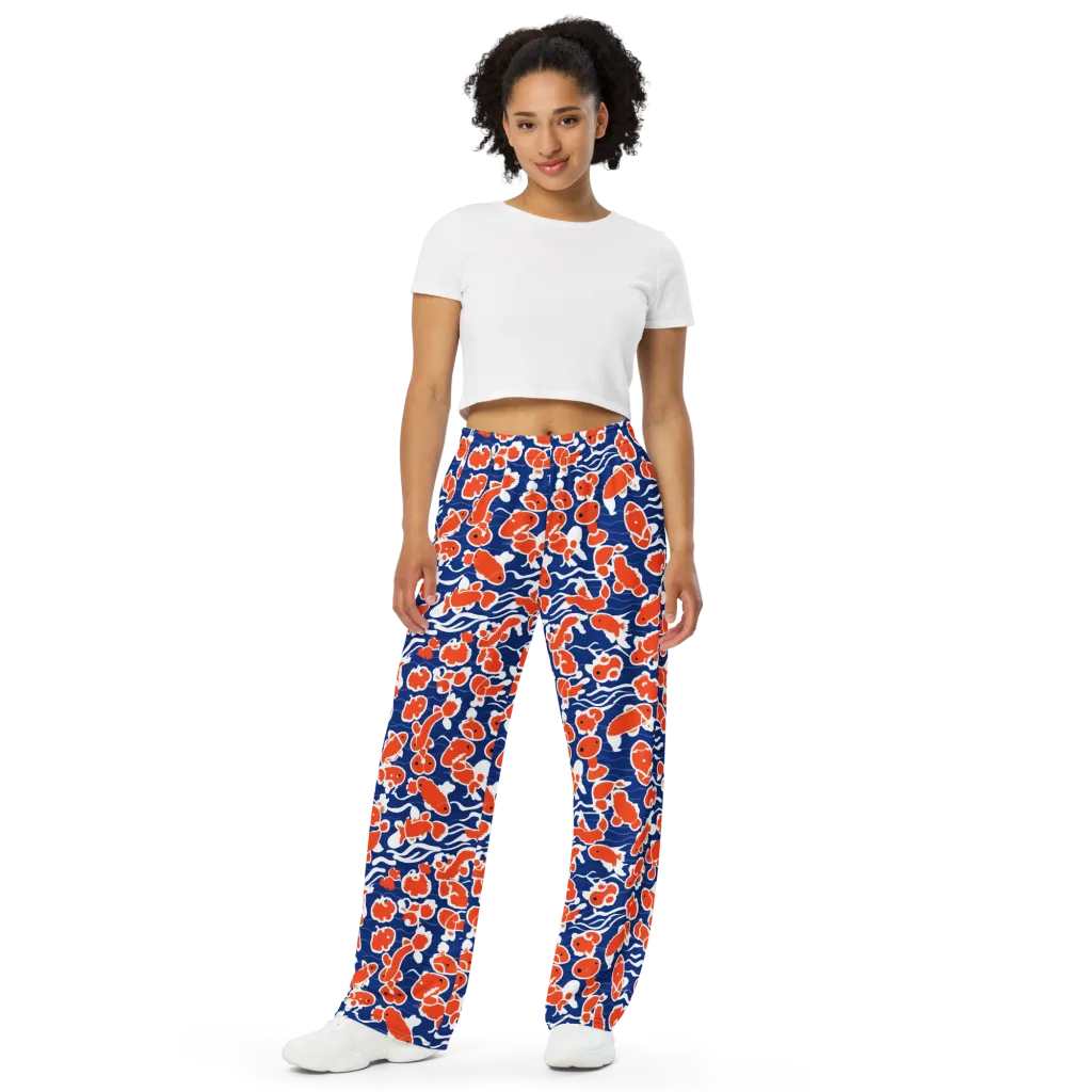 Crimson Current on Wide-Leg Pants — Front