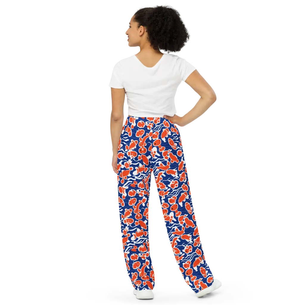 Crimson Current on Wide-Leg Pants — Back